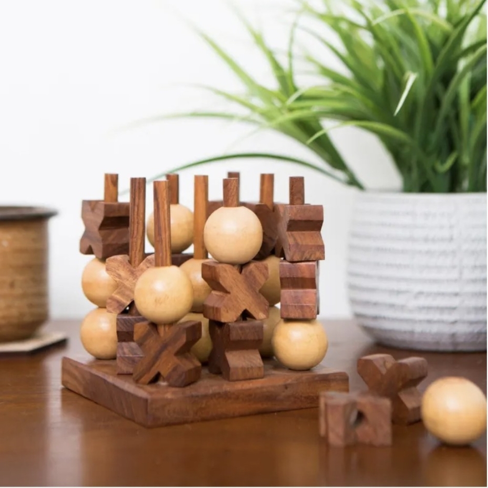 Wooden 3D Tic Tac Toe Game